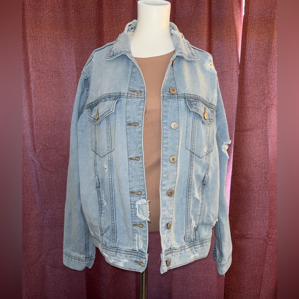 1511 Inc. Jean Jacket Distressed Women’s Size M